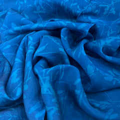 Cobalt Blue Spring Floral Organza Print