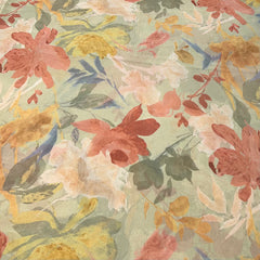 Pastel Green Abstract Floral Organza Print