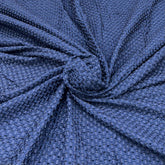 Navy Blue Geometric Cut Dana Slub Silk Embroidery