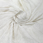 White Geometric Lucknowi Cut Dana Slub Silk Embroidery