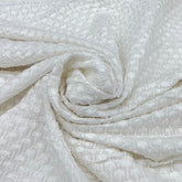 White Lucknowi Floral Cut Dana Slub Silk Embroidery