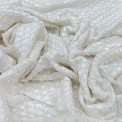 White Lucknowi Floral Cut Dana Slub Silk Embroidery