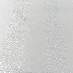 White Geometric Diamond Slub Silk Embroidery