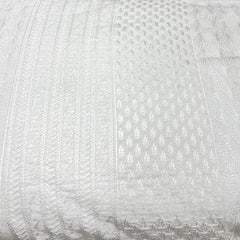 White Lucknowi Slub Slik Embroidery