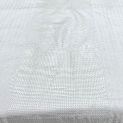 White Lucknowi Parallel Slub Slik Embroidery