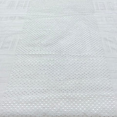 White Threadwork Slub Slik Embroidery