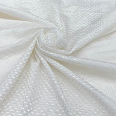 White Threadwork Slub Slik Embroidery