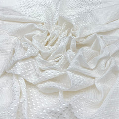 White Threadwork Slub Slik Embroidery