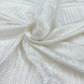 White Slub Slik Leaf Thread Embroidery