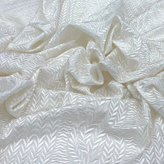 White Slub Slik Leaf Thread Embroidery