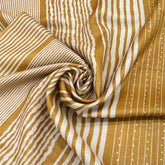 Mustard Yellow Stripe Pure Tussar Print