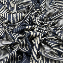 Black Stripe Pure Tussar Print