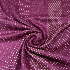 Wine Sashiko Stripe Pure Tussar Print