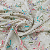 Light Gold Multicolour Jal Tissue Thread & Sequins Embroidery