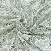 Pastel Green Net Floral Cut Work