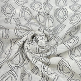 White & Black Handwork Thread Mul Chanderi Embroidery
