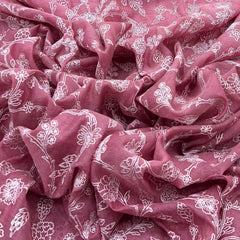 Pink Floral Jal Sequins Thread Chanderi Embroidery