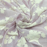 Lavender Applique Floral Jal Chanderi Embroidery