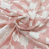 Onion Pink Applique Floral Jal Mul Chanderi Embroidery