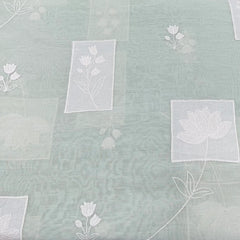 Light Mint Green Floral Applique Mul Chanderi Embroidery