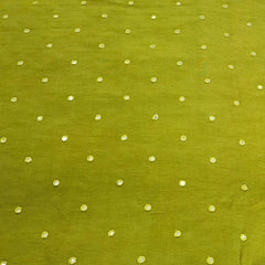 Mehendi Green Mirrorwork Slub Silk Embroidery