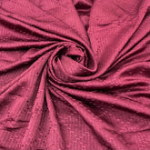 Deep Maroon Geometric Thread Slub Satin Embroidery