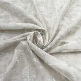 Silver Floral Jal Zari Tissue Embroidery