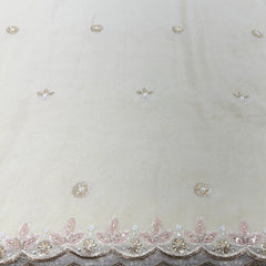 Light Gold Floral Butta Sequins & Cut Dana Tissue Embroidery