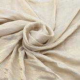 Gold Striped Pure Georgette Crush Tissue