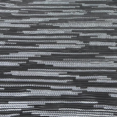 Black Silver Dotted Pleated Satin Foil