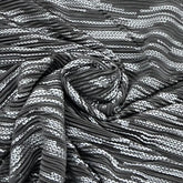 Black Silver Dotted Pleated Satin Foil