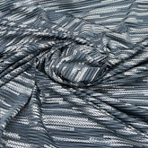 Grey Silver Dotted Pleated Satin Foil