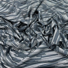 Grey Silver Dotted Pleated Satin Foil