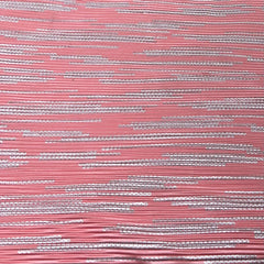Peach Silver Dotted Pleated Satin Foil