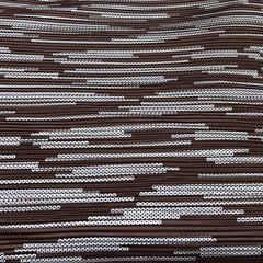 Coffee Brown Silver Dotted Pleated Satin Foil