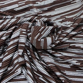 Coffee Brown Silver Dotted Pleated Satin Foil