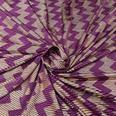 Purple Gold Zig Zag Pleated Satin Foil