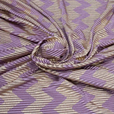 Lavender Gold Zig Zag Pleated Satin Foil
