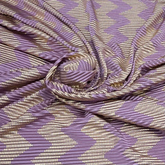 Lavender Gold Zig Zag Pleated Satin Foil