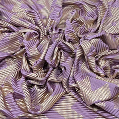 Lavender Gold Zig Zag Pleated Satin Foil
