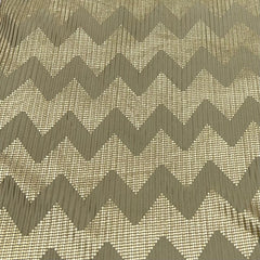 Beige Gold Zig Zag Pleated Satin Foil