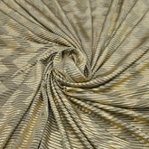 Beige Gold Zig Zag Pleated Satin Foil