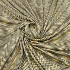 Beige Gold Zig Zag Pleated Satin Foil