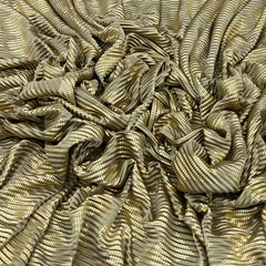 Beige Gold Zig Zag Pleated Satin Foil