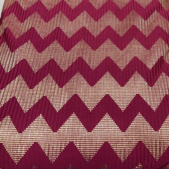 Rani Pink Gold Zig Zag Pleated Satin Foil