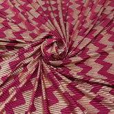 Rani Pink Gold Zig Zag Pleated Satin Foil