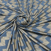 Light Cobalt Gold Zig Zag Pleated Satin Foil