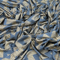 Light Cobalt Gold Zig Zag Pleated Satin Foil
