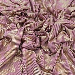 Mauve Gold Zig Zag Pleated Satin Foil