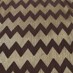 Coffee Brown Gold Zig Zag Pleated Satin Foil